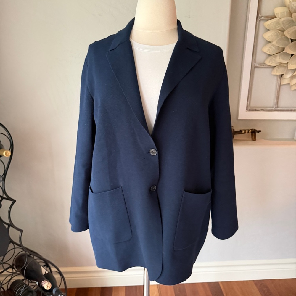 Banana Republic Women's Navy Blue Knitted Blazer Jacket Size XXL